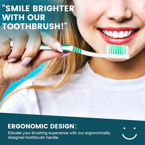 Navona 30 PCS Individually Wrapped Bulk Toothbrush Pack, Colorful Manual Disposable Toothbrush Set for Adult or Kid, Ergonomics Handle, Soft Brist...