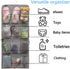 Dual Sided Hanging Shoe Organizer for Closet with Rotating Hanger Hanging Shoe Rack Holder with 24 Large Pockets (Grey-Mesh Pockets)...