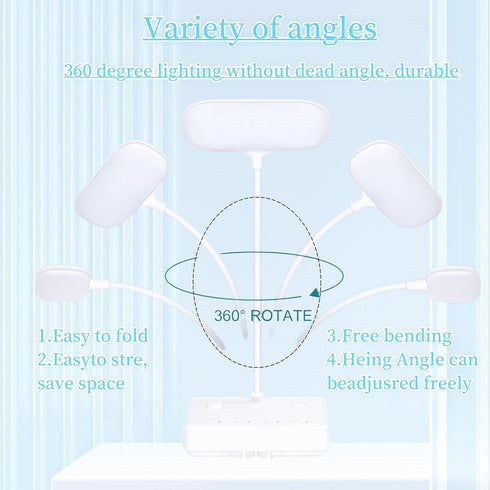 LED Desk Lamp with 2 USB Charging Port and 4 AC Power Outlet, Table Lamps 3 Lighting Modes, Eye-Caring Reading Lamp for Home Bedside Office...