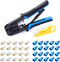 Delgada RJ45 Ethernet Crimping Tool kit,4in1 Professional Cutter Stripper Network Crimper for RJ-11,6P/RJ-12,8P/RJ-45 Crimp,with 20pcs Cat5 Cat5e ...
