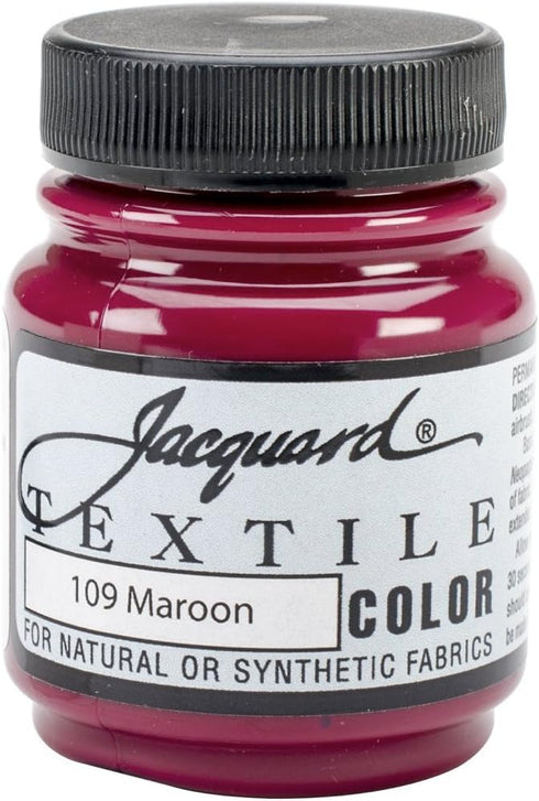 Jacquard Textile Paint 2.25 Oz Maroon for Clothes, Furniture Upholstery, Shoes or Tote Bags, Indoor & Outdoor...