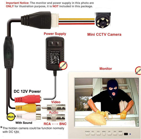 CCTV Hd Mini Pinhole Security Camera 90degree 1000tvl 6PCS Infrared IR LEDs Night Vision Pipe Snake Hidden Mini CCTV Surveillance Camera for Indoo...