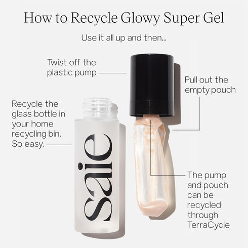 Saie Mini Glowy Super Gel Lightweight Illuminator - Luminizer + Makeup Primer for Glowing Skin - Enriched with Vitamin C + Hydrating Squalane Oil ...