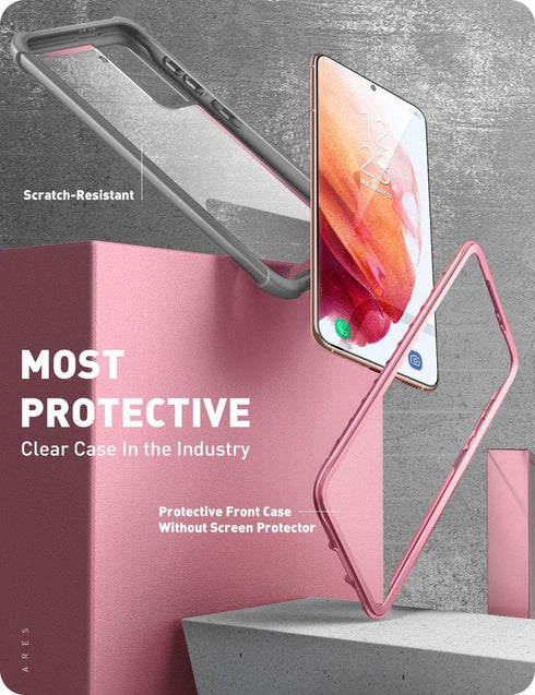 i-Blason Ares Series Case Designed for Galaxy S21 5G (2021 Release), Rugged Clear Bumper Case Without Built-in Screen Protector (Pink)...