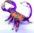Scorpion Miniature Figurines Animals Hand Painted Blown Glass Art Gold Trim Collectible Gift Decorate, Orange Purple...