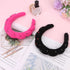 Wecoe 2pcs Rhinestone Skincare Headbands For Washing Face Hot Pink Black Fluffy Spa Headbands Makeup Headband Face Wash Puffy Sponge Bubble Headba...