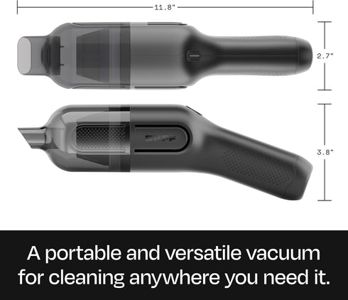 BUFF Cordless Handheld Vacuum, Rechargeable Car Vacuum Cleaner with Combo Crevice and Brush Tool Included, for Home, Office, Car, Pets - Black...
