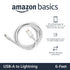 Amazon Basics USB-A to Lightning Charger Cable, Nylon Braided Cord, MFi Certified Charger for Apple iPhone 14 13 12 11 X Xs Pro, Pro Max, Plus, iP...