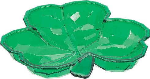 Amscan Green St. Patrick's Day Plastic Shamrock Small Bowl - 8.5" x 8.5" (1 Count) - Perfect for Irish Themed Parties & Festive Celebrations...