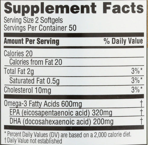 Spectrum Essentials Softgels, Fish Oil Omega-3, 1000 mg, 100 Count...