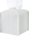 Tissue Box Cover PU Leather Tissue Holder Square Facial Tissue Case Facial Paper Organizer Dispenser for Bathroom, Vanity Countertop, Tabletop, Ca...