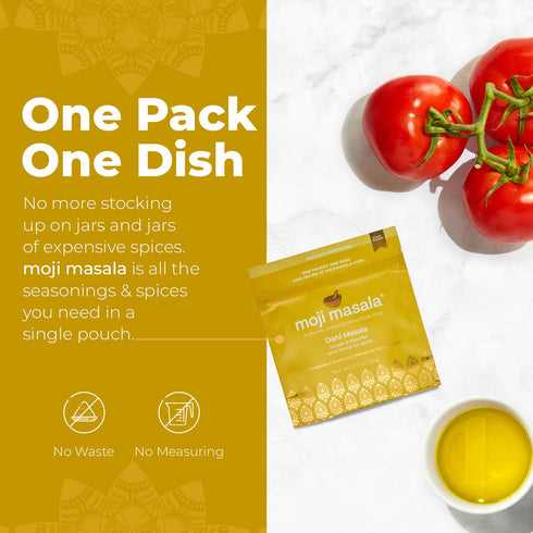 moji masala Indian Spice Kits – Dahl Masala Spice Blend – Spice Mix for Authentic Indian Food at Home – Vegan Seasoning Set for Lentils – 2-Packs ...