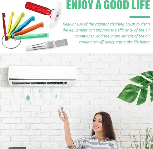 3 Pieces Air Conditioning Brush Set Includes FCR6 Ring Fin Comb Air Conditioner Fin Cleaner Condenser Radiator Fin Comb Stainless Steel Fin Straig...