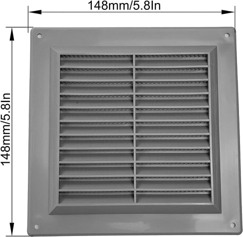 6" x 6" Inch Gray Air Vent Cover with Built-in Pest Guard Screen, HVAC Vent Duct Cover, Vent Cap, Quality Plastic