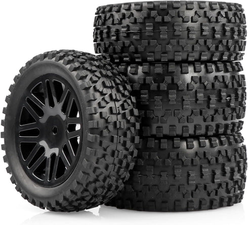 4P 12mm Hex RC Buggy Solid Wheel and Rubber Tires OD 87mm for 1/10 1/12 1/14 HSP HPI Hobao WLtoys Tamiya Off-Road Car...