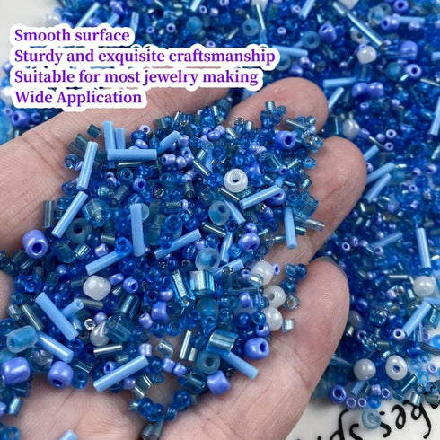 90g Mix Glass Seed Beads Tube Beads Bugle Beads,3000pcs Glass Bulk Spacer Beads Multi Size 1.5-4.5mm Glass Beads Kit for Jewelry Making DIY Craft ...