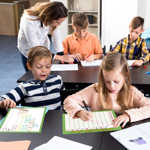 Dry Erase Division & Multiplication Chart White Board 9" x 12", Double Side Table Math Manipulatives Lapboard for Kids Students Classroom Home (Mu...