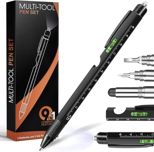 Gifts for Men, Stocking Stuffers for Adults Men, Fathers Day Dad Gifts from Daughter Son Wife, 9 in 1 Multitool Pen, Tools Gadgets for Men, Birthd...