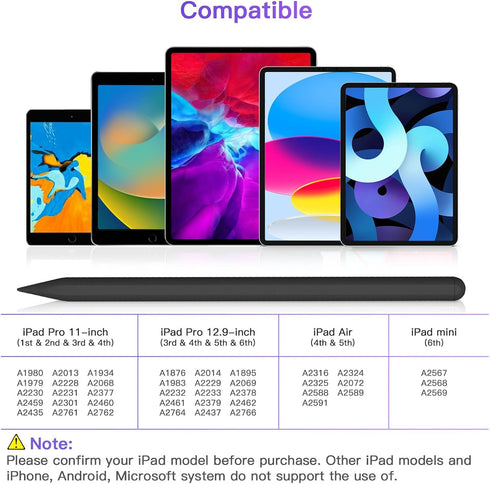 iPad Pencil 2nd Generation with Magnetic Wireless Charging, Apple Pencil 2nd Generation, Smart Pen Compatible with iPad Pro 11 in 1/2/3/4, iPad Pr...