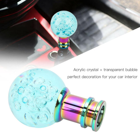 Keenso Gear Shift Knob, Gear Shift Knob with M8 M10 Adapter Universal Acrylic Transparent Bubble Shifter Head Car Styling Accessories for Cars (Li...