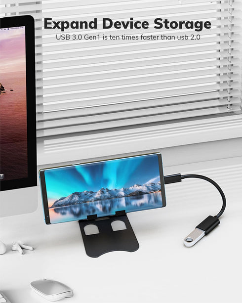 USB C to USB Adapter 5 Pack, USB Type C Male to USB Female OTG Cable, Adapter for iPhone 15 Pro Max iPad MacBook Pro/Air 2023 2022 M1 M2 Galaxy S2...