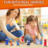 FUNERICA 10-Set Toy People Figures - Bendable Fireman, Police, Construction Workers, Community Helpers, Play Little People Toys Figurines Dollhous...