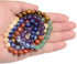 LPBeads 100PCS 8mm Round Natural Chakra Beads Gemstone Round Loose Beads for Jewelry Making with Crystal Stretch Cord...