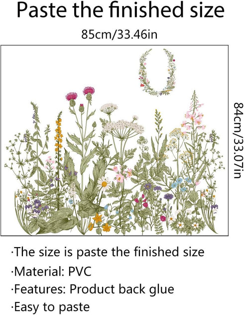 Flower Clusters Wall Decals Removable Wall Stickers DIY Peel and Stick Art Murals for Kids Room Nursery Classroom Bedroom Living Room Home Decorat...