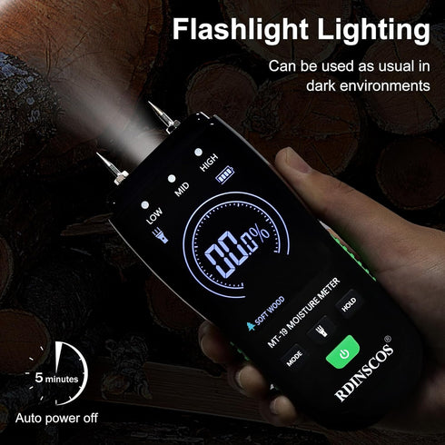 Wood Moisture Meter, Firewood Moisture Tester, Drywall Moisture Detector Professional Moisture Content Meter Lumber Logs Concrete Floors Carpet Ce...