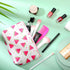 Weewooday 4 Pieces Cosmetic Makeup Bag Tropical Summer Foldable Portable Pouch Purse Handbag with Zipper Waterproof Barrel Makeup Bag for Women Gi...