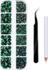 2000 Pieces Flat Back Gems Rhinestones 6 Sizes (1.5-6 Mm) Round Crystal Rhinestones with Pick up Tweezer and Rhinestones Picking Pen for Crafts Na...