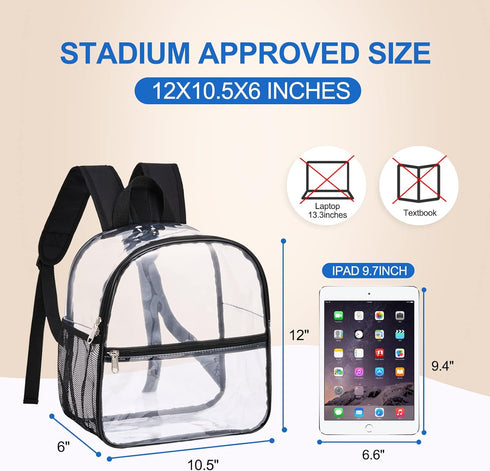 USPECLARE Clear Backpack for Stadium Approved 12×6×12, Water proof Clear Bag for Stadium Events and Concert Work Sport Event...