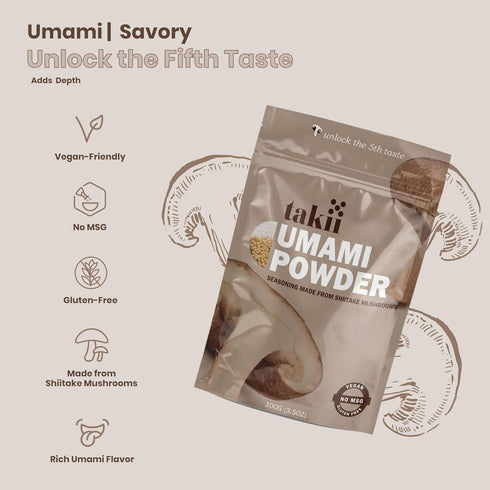 Takii Umami Powder, Made from Shiitake Mushrooms, Add Instant Flavor and Depth to All Your Favorite Dishes (2 Bags)...