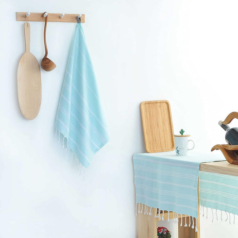 Cacala 100% Turkish Cotton Kitchen Tea Towels, Highly Absorbent Luxury Soft Quick Drying Dish Towel with Hanging Loop for Gym, Yoga, Bath, Sports,...