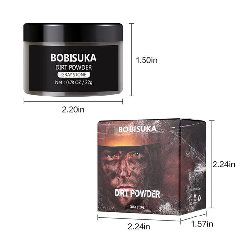 BOBISUKA Makeup Special Effects Dirt Powder for Halloween Makeup Theme Party Wedding Movies Stage Performances Cosplay(0.78 oz)(Gray Stone)...