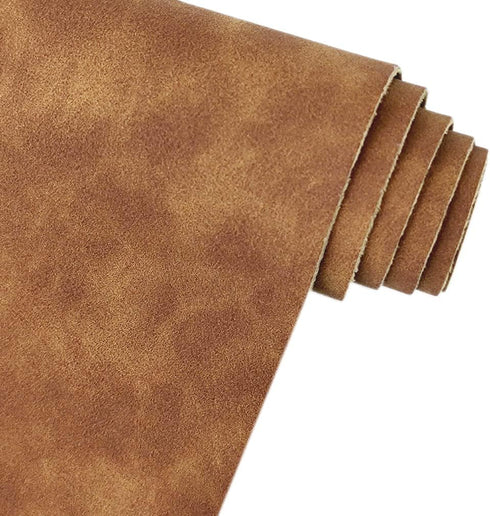Brown Soft Faux Suede Fabric 30x135cm Synthetic Faux Leather Frosted Leatherette for Home Chair Furniture DIY Accessories...