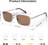 SOJOS Retro Vintage Rectangle Polarized Sunglasses Mens Womens Classic UV400 Metal Sunnies SJ1215...