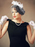 Geyoga 7 Pcs Fascinators Hat for Women Tea Party with Lace Gloves Pearl Necklace Bracelet Earrings Set for Hallween...