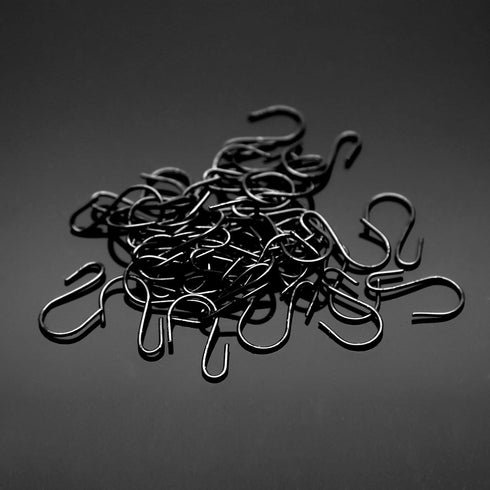 50PCS S Shaped Hooks 1 Inch Mini Ornament Storage Hooks for Hanging Jewelry Small Kitchenware Potted Plants, Black...