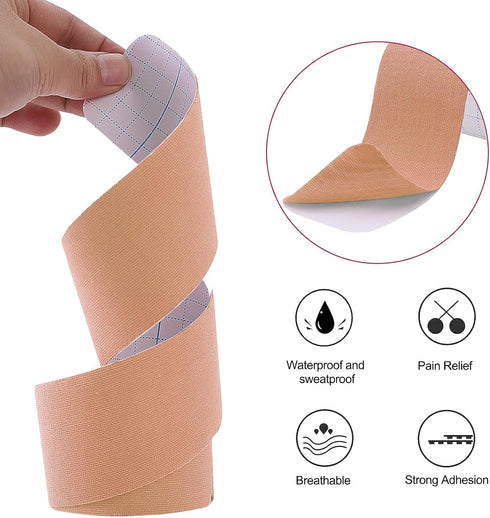 Kinesiology Tape Precut(1 Pack) Elastic Therapeutic Sports Tape Water Resistant Athletic Tape for Knees, Ankles, Shoulder, Elbow, Pain Relief and ...