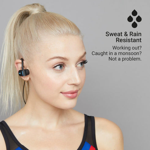 JAM Live Fast Workout Earphones 30 ft. Bluetooth Range, IP67 Sweat Resistant Earbuds 3 Sizes Included, 12 Hour Battery Life, Hands-Free Calling Bl...