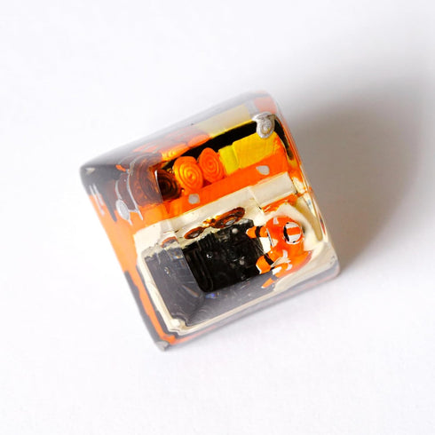 Astronaut on Space Ship Artisan Keycap Orange Astronaut Compartment Cabin Keycaps Galaxy Spacebar Keycaps Cherry MX Keycaps Mechanical Keyboard fo...