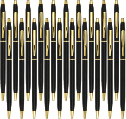 Cambond Black Pens, Ballpoint Pen Bulk Black Ink 1.0 mm Medium Point Smooth Writing for Men Women Police Uniform Office Business, 20 Pack (Black) ...