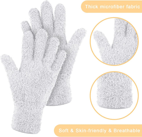 Bencailor 4 Pairs Microfiber Dusting Gloves Washable Reusable Cleaning Gloves Mittens for Plants House Cleaning Car Blinds...