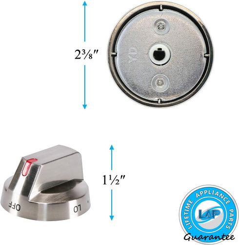 Upgraded Lifetime Appliance DG64-00473A Burner Knob Dial Compatible with Samsung Range Oven - Fits Models: NX58F5700WS NX58H5600SS NX58H5650WS NX58J7750SS