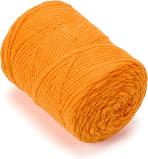 Chunky Chenille Yarn for Knitting/Crochet Baby Blanket Fancy Yarn for Amigurumi #6 Super Bulky Extra Thick Soft Fluffy Big Yarn Hat Scarf Christma...