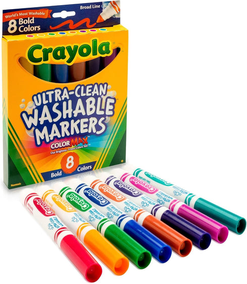 Crayola 8 Ct Bold Broad-Line Washable Markers...