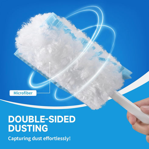 oshang Disposable Heavy Duty Dusters Refills - 360° Multi-Surface Cleaning | Home, Office, Furniture, Ceiling Fan | Feather-Light, Powerful Dust R...