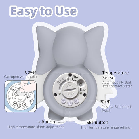 Baby Bath Thermometer for Infants - Baby Water Thermometer for Bathtub Safety with Temperature Warning - Floating Bathing Tub Toy Gift for Newborn...