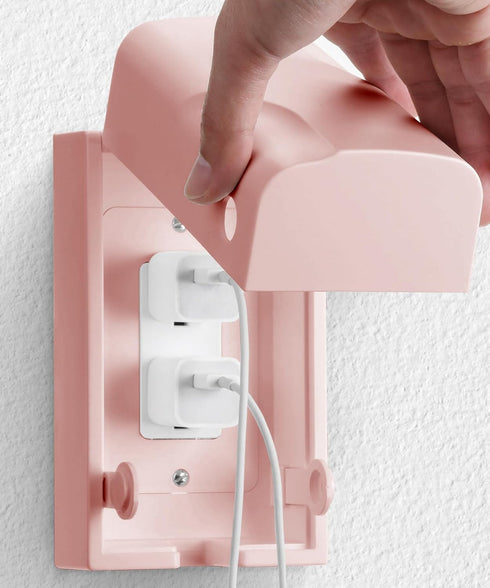 Bates - Baby Safety Outlet Cover Box, Pink, Outlet Covers Baby Proofing, Plug Covers Baby Proofing, Baby Outlet Cover, Socket Covers Baby Proofing...